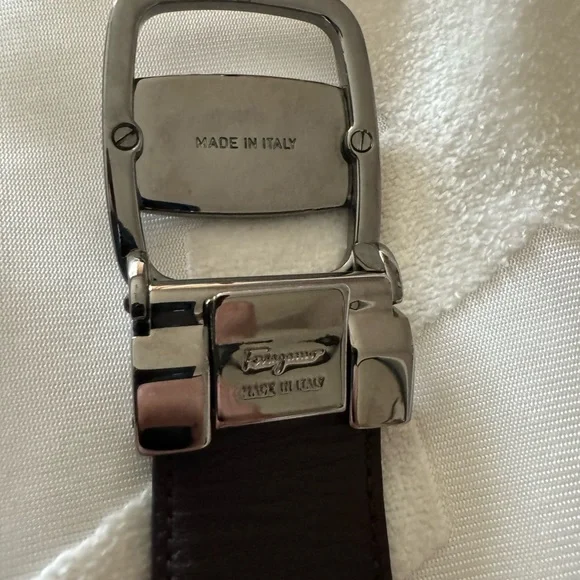 Men Ferragamo Leather Belt - Size 36-38 - Picture 7 of 8